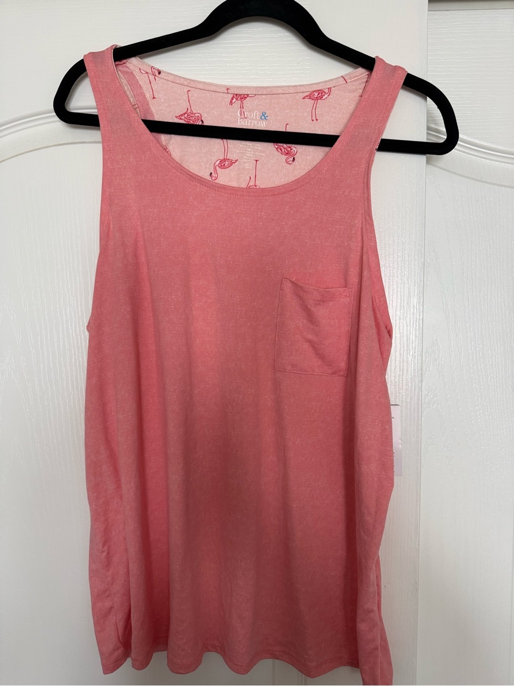 croft & barrow Pink Flamingo Tank Top and Shorts Pajama Set - Picture 2 of 3